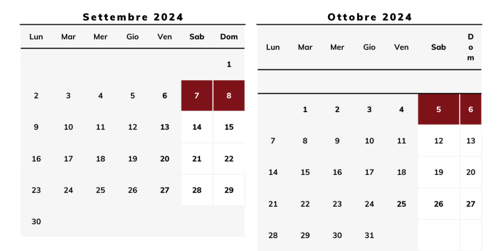 A calendar showing the dates for september 2021 and october 2021.